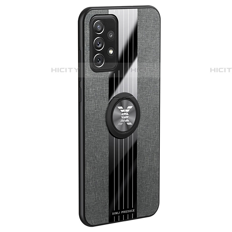 Silikon Hülle Handyhülle Ultra Dünn Schutzhülle Tasche Flexible mit Magnetisch Fingerring Ständer X01L für Samsung Galaxy A72 4G groß