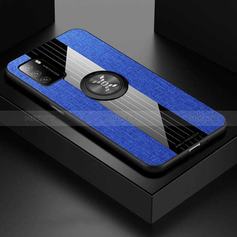 Silikon Hülle Handyhülle Ultra Dünn Schutzhülle Tasche Flexible mit Magnetisch Fingerring Ständer X01L für Xiaomi Poco M3