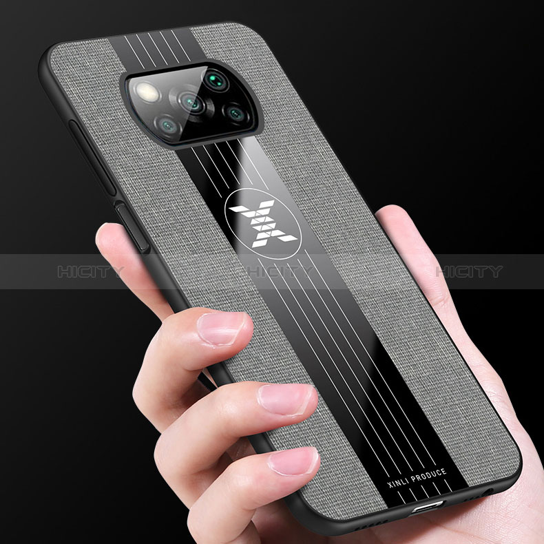 Silikon Hülle Handyhülle Ultra Dünn Schutzhülle Tasche Flexible mit Magnetisch Fingerring Ständer X01L für Xiaomi Poco X3 Pro