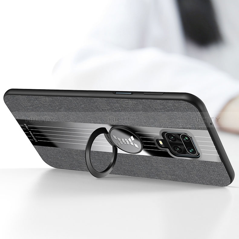 Silikon Hülle Handyhülle Ultra Dünn Schutzhülle Tasche Flexible mit Magnetisch Fingerring Ständer X01L für Xiaomi Redmi Note 9S groß
