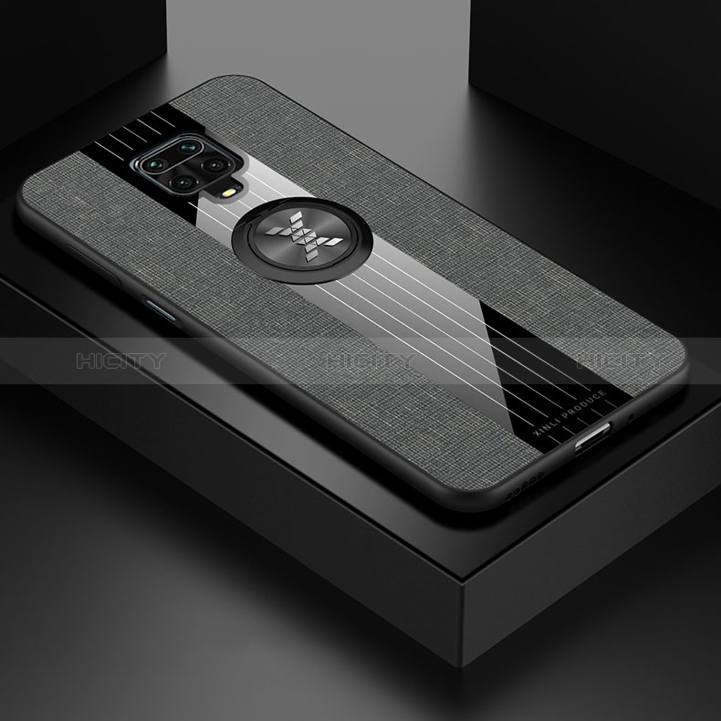 Silikon Hülle Handyhülle Ultra Dünn Schutzhülle Tasche Flexible mit Magnetisch Fingerring Ständer X01L für Xiaomi Redmi Note 9S groß