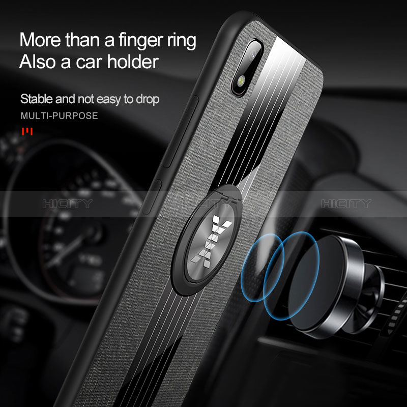 Silikon Hülle Handyhülle Ultra Dünn Schutzhülle Tasche Flexible mit Magnetisch Fingerring Ständer X02L für Samsung Galaxy A10