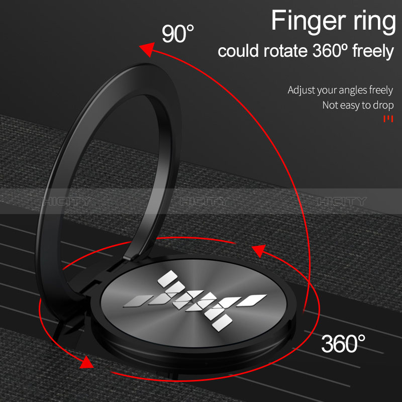 Silikon Hülle Handyhülle Ultra Dünn Schutzhülle Tasche Flexible mit Magnetisch Fingerring Ständer X02L für Samsung Galaxy A12 Nacho
