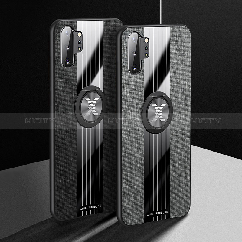 Silikon Hülle Handyhülle Ultra Dünn Schutzhülle Tasche Flexible mit Magnetisch Fingerring Ständer X02L für Samsung Galaxy Note 10 Plus 5G