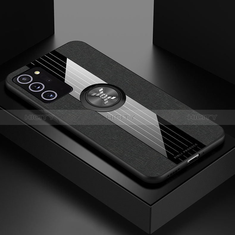 Silikon Hülle Handyhülle Ultra Dünn Schutzhülle Tasche Flexible mit Magnetisch Fingerring Ständer X02L für Samsung Galaxy Note 20 5G groß