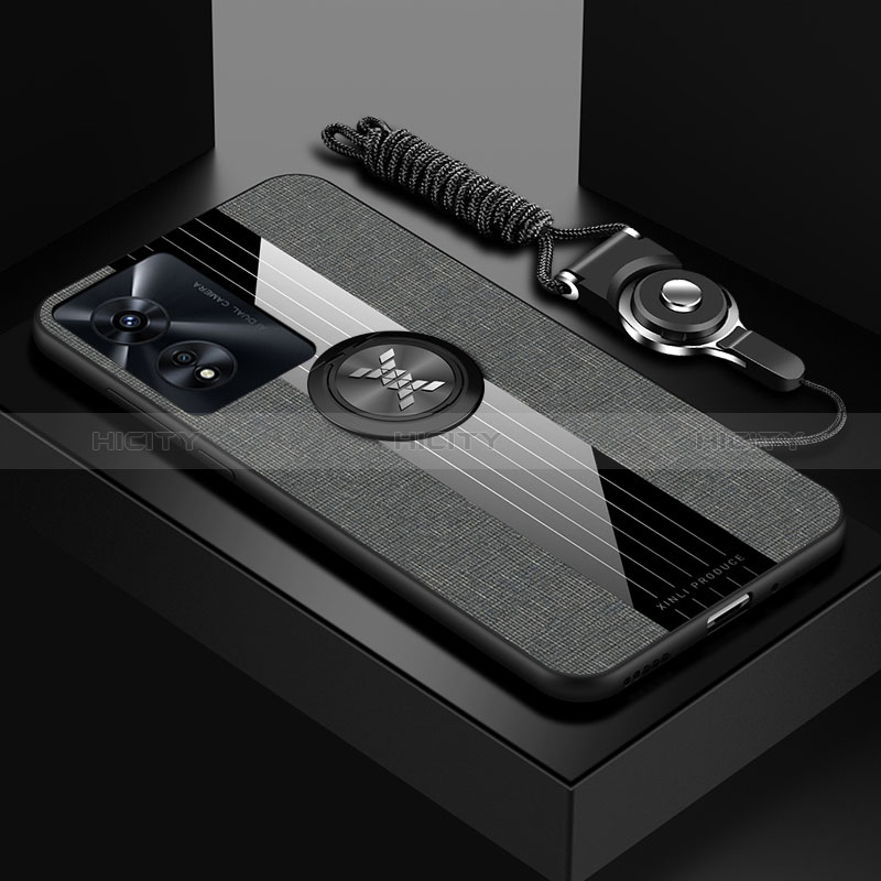 Silikon Hülle Handyhülle Ultra Dünn Schutzhülle Tasche Flexible mit Magnetisch Fingerring Ständer X03L für Oppo A58 5G