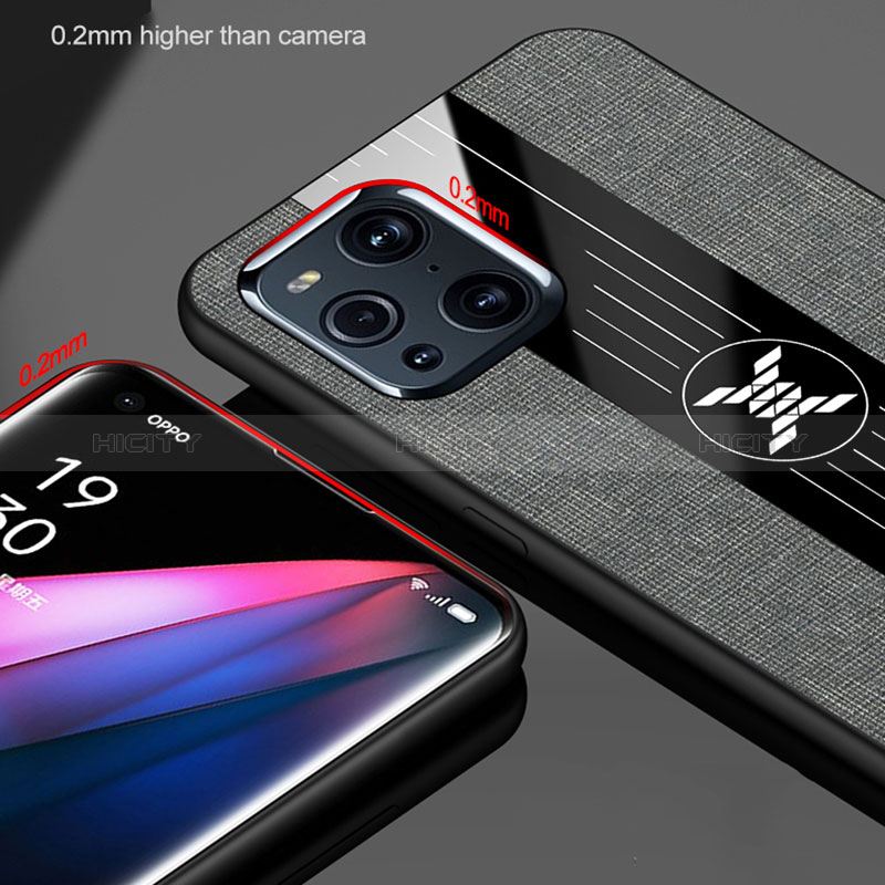 Silikon Hülle Handyhülle Ultra Dünn Schutzhülle Tasche Flexible mit Magnetisch Fingerring Ständer X03L für Oppo Find X3 5G