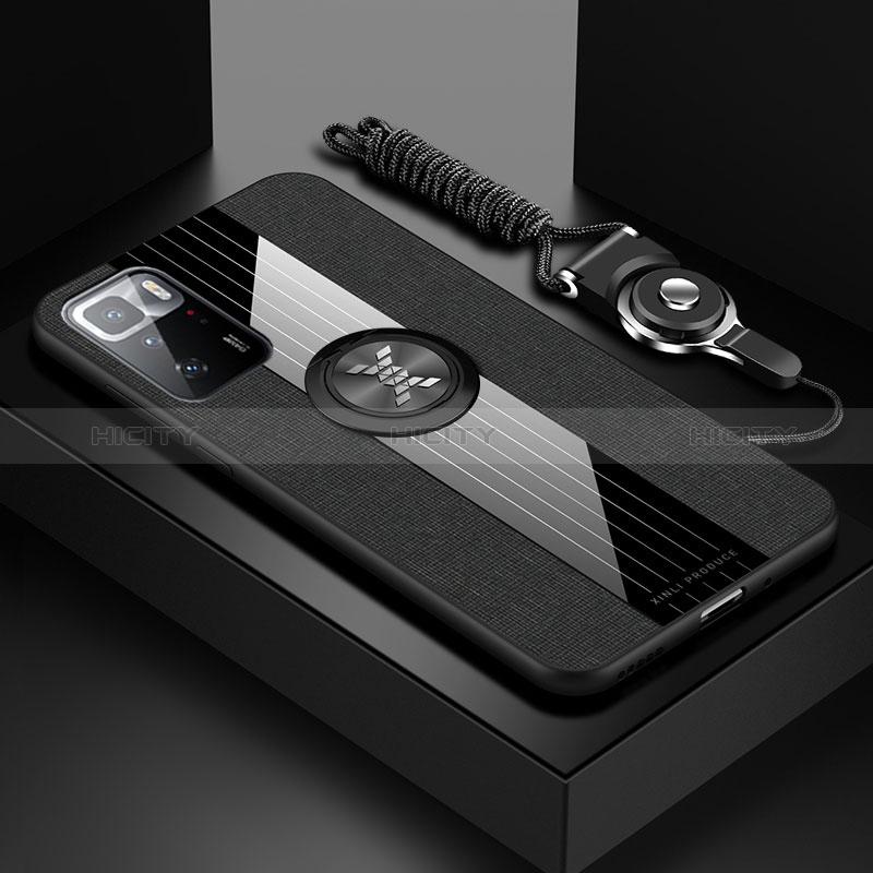 Silikon Hülle Handyhülle Ultra Dünn Schutzhülle Tasche Flexible mit Magnetisch Fingerring Ständer X03L für Xiaomi Poco X3 GT 5G