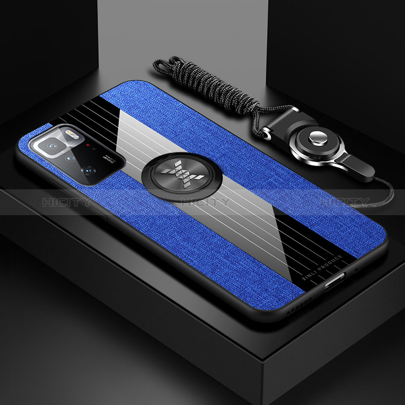 Silikon Hülle Handyhülle Ultra Dünn Schutzhülle Tasche Flexible mit Magnetisch Fingerring Ständer X03L für Xiaomi Poco X3 GT 5G