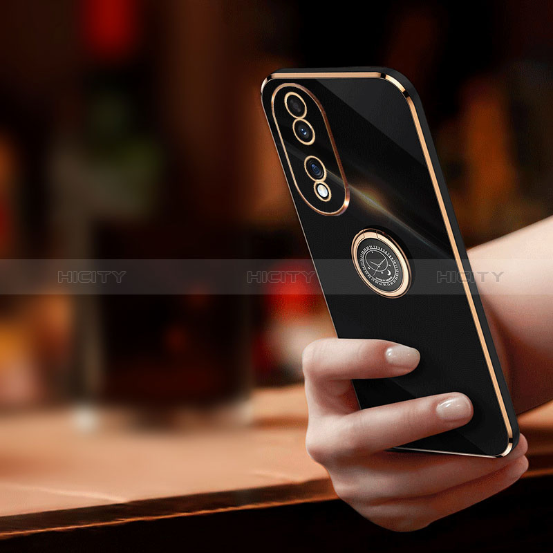 Silikon Hülle Handyhülle Ultra Dünn Schutzhülle Tasche Flexible mit Magnetisch Fingerring Ständer XL1 für Huawei Honor 70 5G