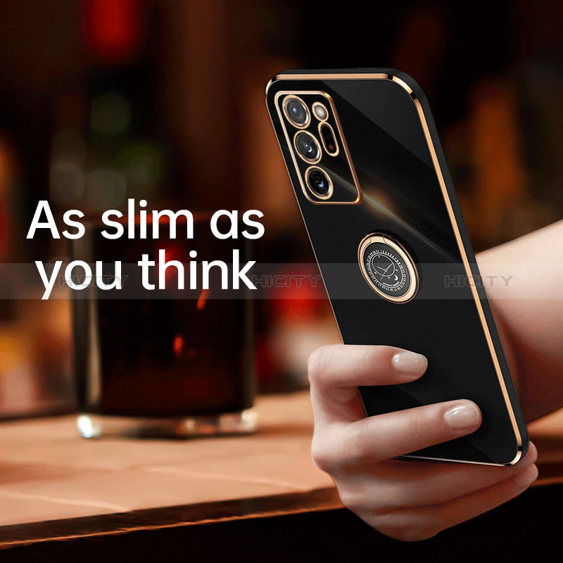 Silikon Hülle Handyhülle Ultra Dünn Schutzhülle Tasche Flexible mit Magnetisch Fingerring Ständer XL1 für Samsung Galaxy Note 20 Ultra 5G