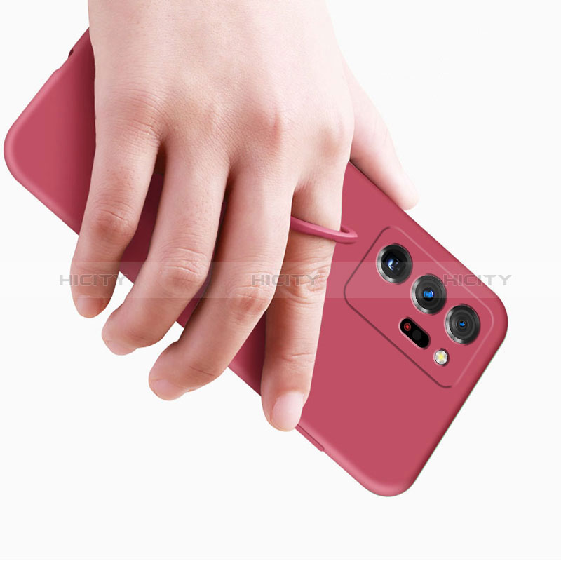 Silikon Hülle Handyhülle Ultra Dünn Schutzhülle Tasche Flexible mit Magnetisch Fingerring Ständer YK1 für Samsung Galaxy Note 20 Ultra 5G groß