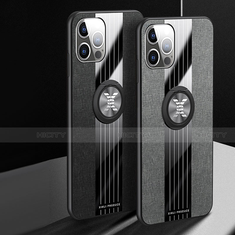 Silikon Hülle Handyhülle Ultra Dünn Schutzhülle Tasche Flexible mit Magnetisch Fingerring Ständer Z01 für Apple iPhone 13 Pro groß