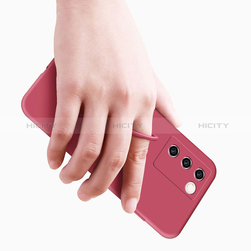 Silikon Hülle Handyhülle Ultra Dünn Schutzhülle Tasche Flexible mit Magnetisch Fingerring Ständer Z01 für Vivo V27 Pro 5G