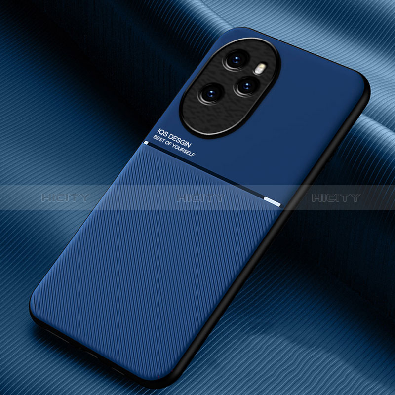 Silikon Hülle Handyhülle Ultra Dünn Schutzhülle Tasche Flexible mit Magnetisch für Huawei Honor 100 Pro 5G Blau