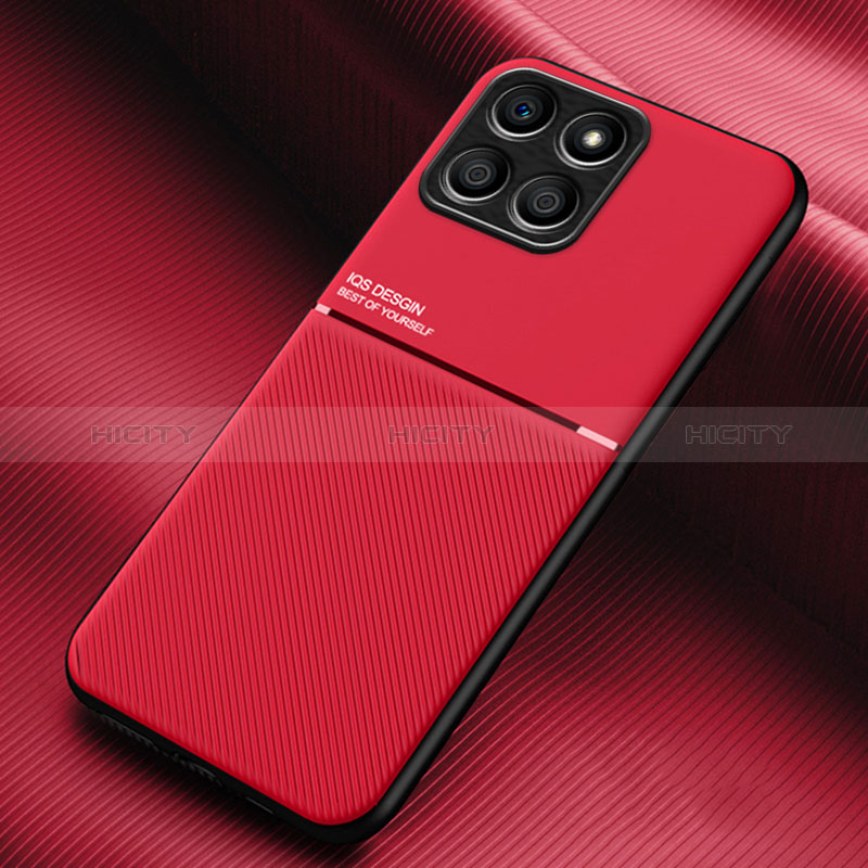 Silikon Hülle Handyhülle Ultra Dünn Schutzhülle Tasche Flexible mit Magnetisch für Huawei Honor X8a 5G Rot