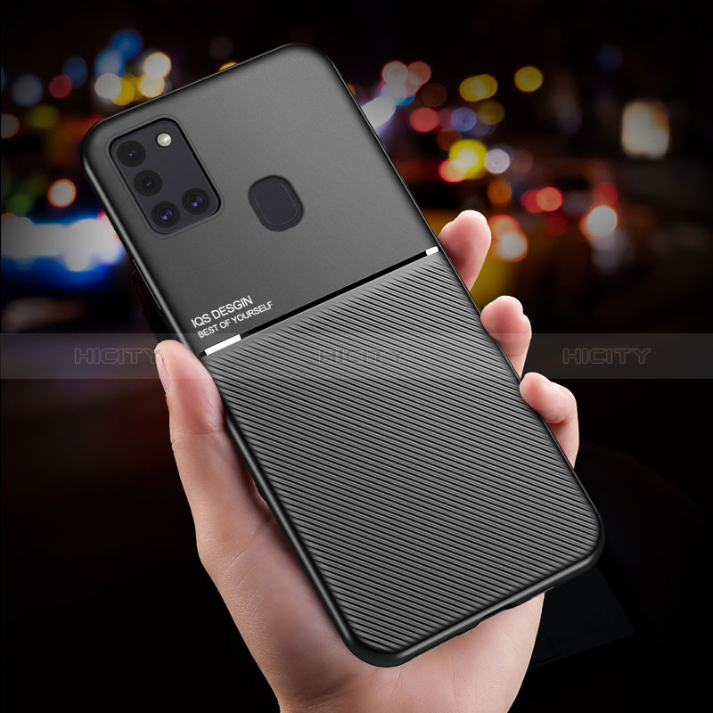 Silikon Hülle Handyhülle Ultra Dünn Schutzhülle Tasche Flexible mit Magnetisch für Samsung Galaxy A21s