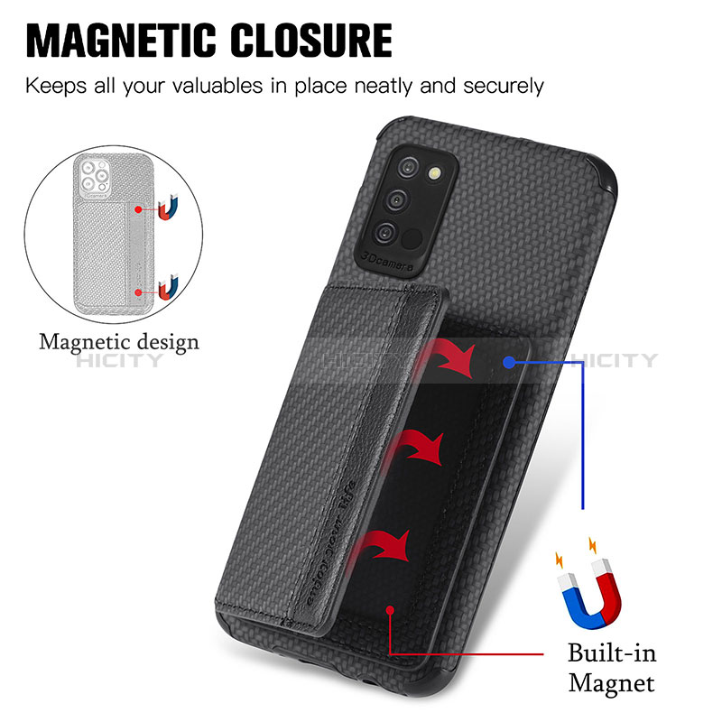Silikon Hülle Handyhülle Ultra Dünn Schutzhülle Tasche Flexible mit Magnetisch S01D für Samsung Galaxy A02s