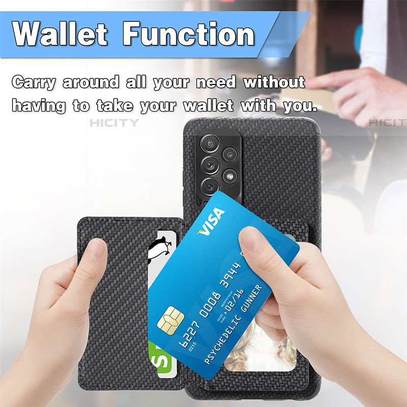 Silikon Hülle Handyhülle Ultra Dünn Schutzhülle Tasche Flexible mit Magnetisch S01D für Samsung Galaxy A52 4G groß