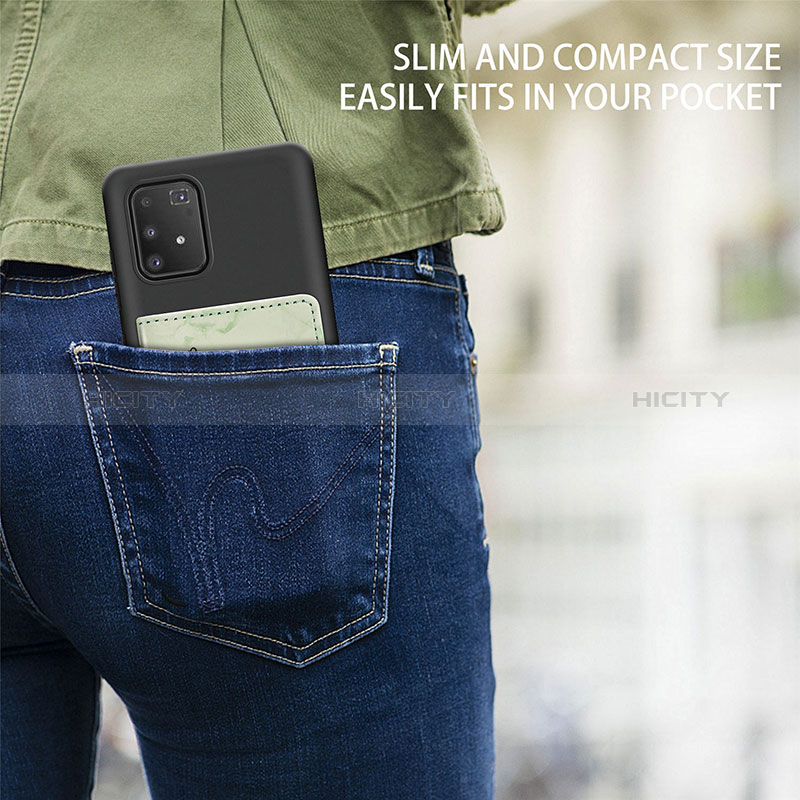 Silikon Hülle Handyhülle Ultra Dünn Schutzhülle Tasche Flexible mit Magnetisch S01D für Samsung Galaxy A91