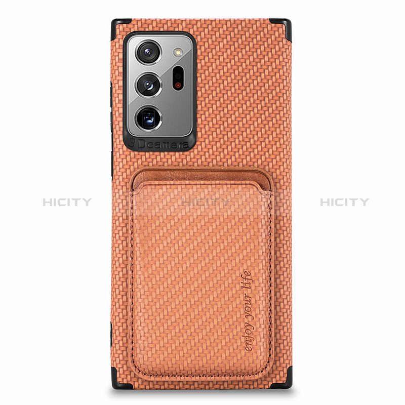Silikon Hülle Handyhülle Ultra Dünn Schutzhülle Tasche Flexible mit Magnetisch S01D für Samsung Galaxy Note 20 Ultra 5G Braun
