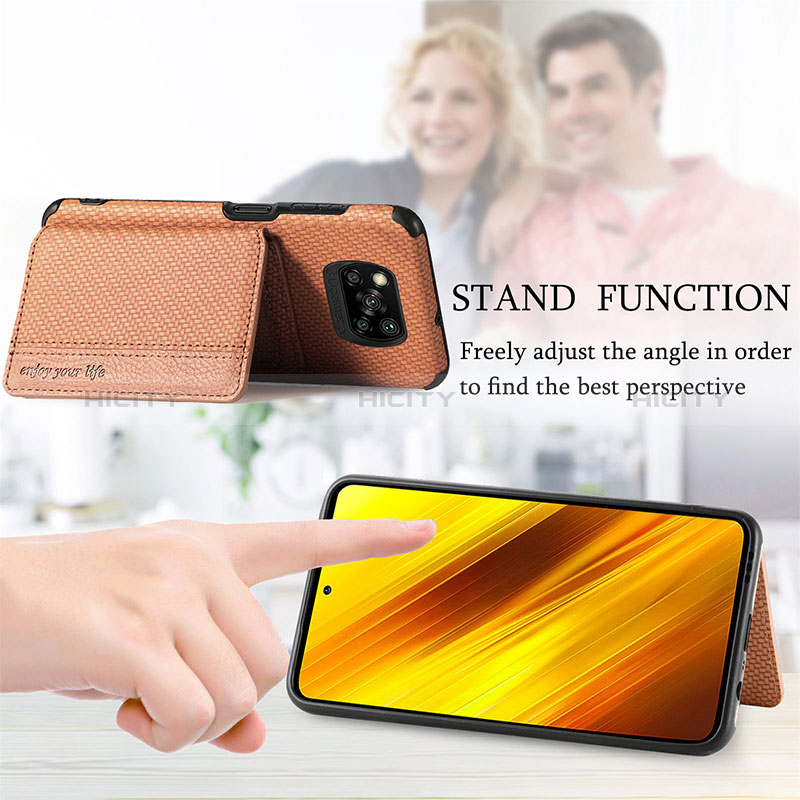 Silikon Hülle Handyhülle Ultra Dünn Schutzhülle Tasche Flexible mit Magnetisch S01D für Xiaomi Poco X3 NFC