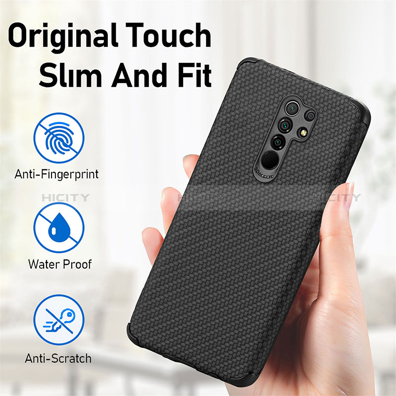 Silikon Hülle Handyhülle Ultra Dünn Schutzhülle Tasche Flexible mit Magnetisch S01D für Xiaomi Redmi 9 Prime India groß