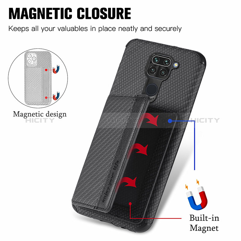 Silikon Hülle Handyhülle Ultra Dünn Schutzhülle Tasche Flexible mit Magnetisch S01D für Xiaomi Redmi Note 9