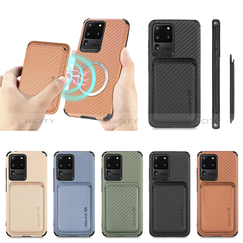 Silikon Hülle Handyhülle Ultra Dünn Schutzhülle Tasche Flexible mit Magnetisch S02D für Samsung Galaxy S20 Ultra groß