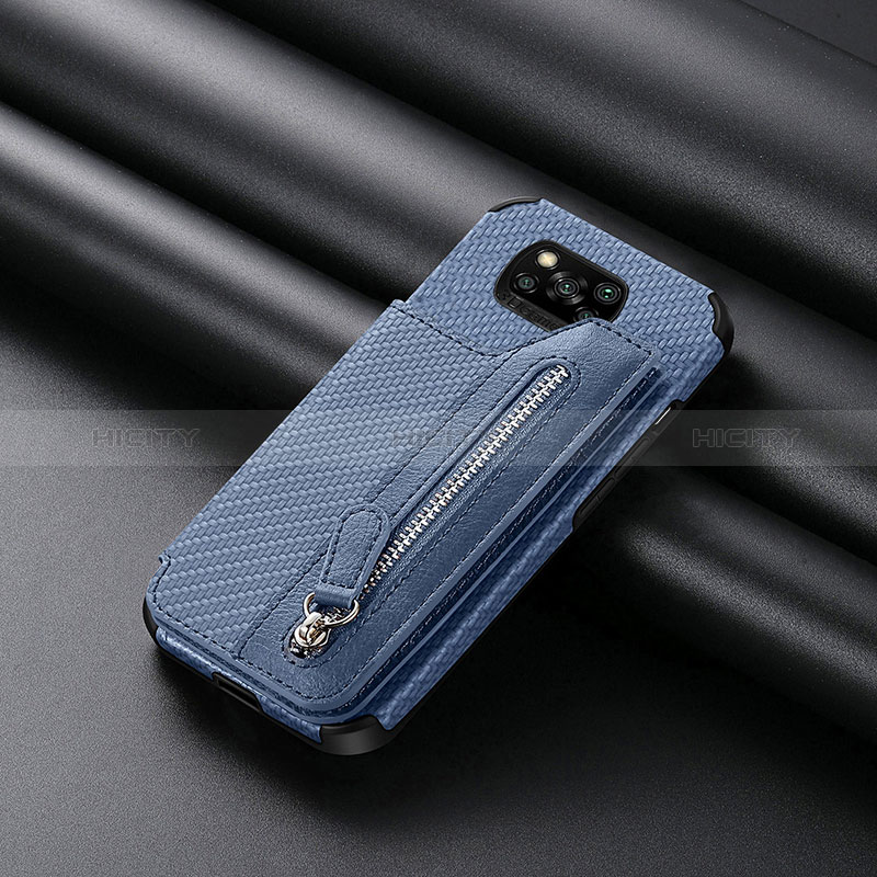 Silikon Hülle Handyhülle Ultra Dünn Schutzhülle Tasche Flexible mit Magnetisch S03D für Xiaomi Poco X3 Blau