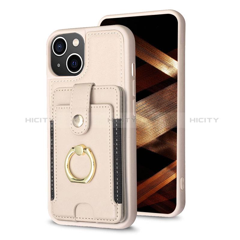 Silikon Hülle Handyhülle Ultra Dünn Schutzhülle Tasche Flexible mit Magnetisch S04D für Apple iPhone 14 Gold