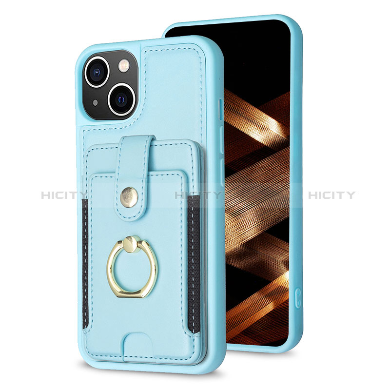 Silikon Hülle Handyhülle Ultra Dünn Schutzhülle Tasche Flexible mit Magnetisch S04D für Apple iPhone 14 Hellblau Plus
