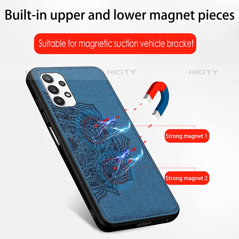 Silikon Hülle Handyhülle Ultra Dünn Schutzhülle Tasche Flexible mit Magnetisch S04D für Samsung Galaxy M32 5G groß