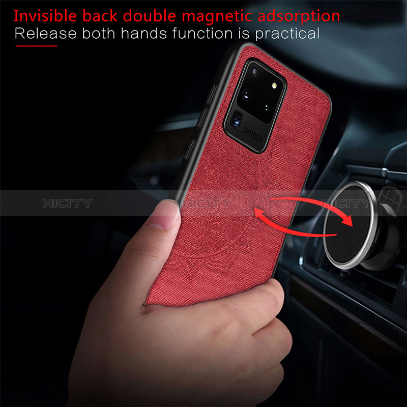 Silikon Hülle Handyhülle Ultra Dünn Schutzhülle Tasche Flexible mit Magnetisch S04D für Samsung Galaxy S20 Ultra