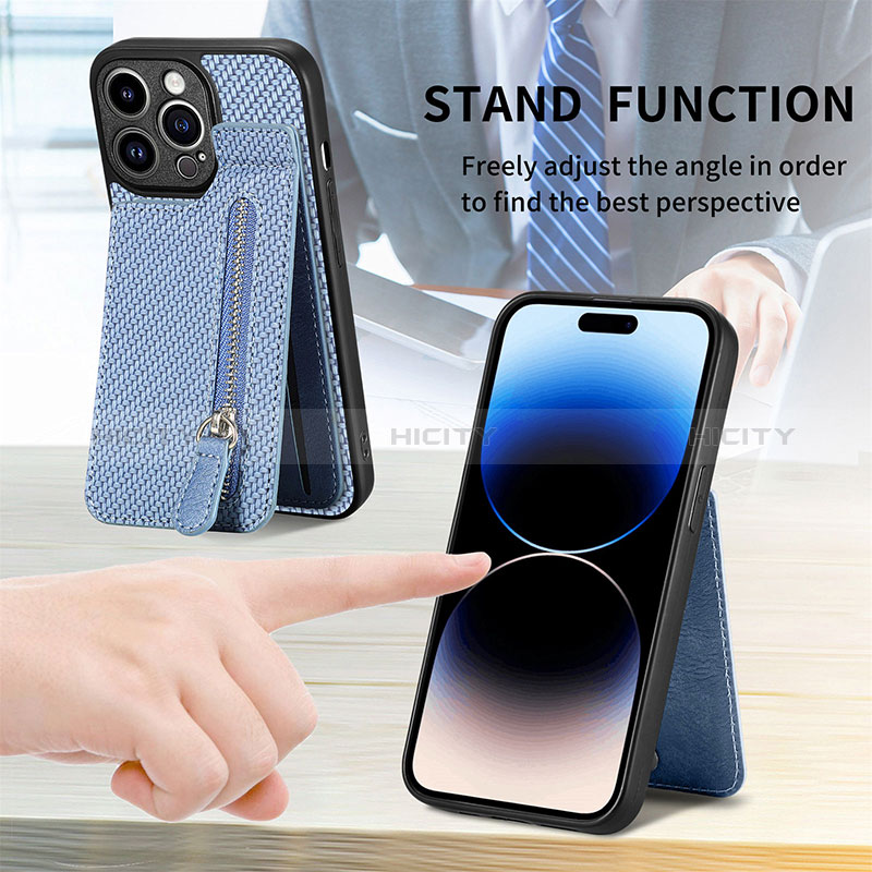 Silikon Hülle Handyhülle Ultra Dünn Schutzhülle Tasche Flexible mit Magnetisch S05D für Apple iPhone 15 Pro Max groß