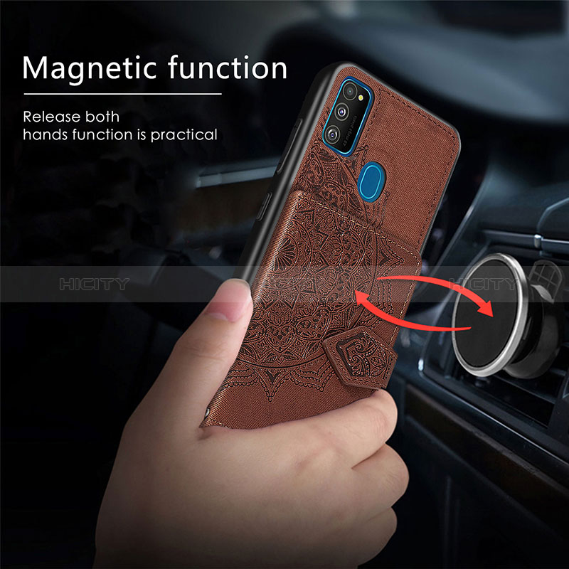 Silikon Hülle Handyhülle Ultra Dünn Schutzhülle Tasche Flexible mit Magnetisch S05D für Samsung Galaxy M21
