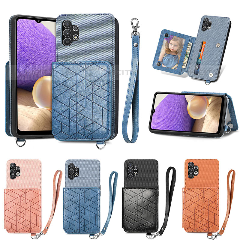 Silikon Hülle Handyhülle Ultra Dünn Schutzhülle Tasche Flexible mit Magnetisch S08D für Samsung Galaxy M32 5G groß