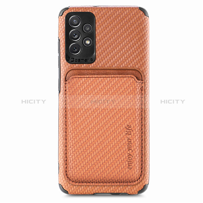 Silikon Hülle Handyhülle Ultra Dünn Schutzhülle Tasche Flexible mit Magnetisch S09D für Samsung Galaxy A52s 5G Braun Plus