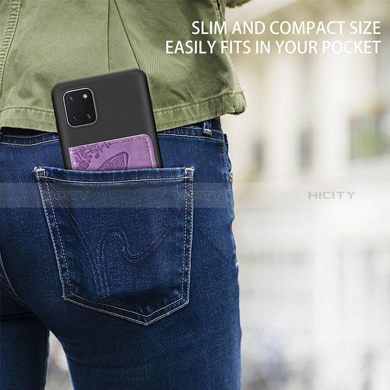 Silikon Hülle Handyhülle Ultra Dünn Schutzhülle Tasche Flexible mit Magnetisch S09D für Samsung Galaxy A81 groß
