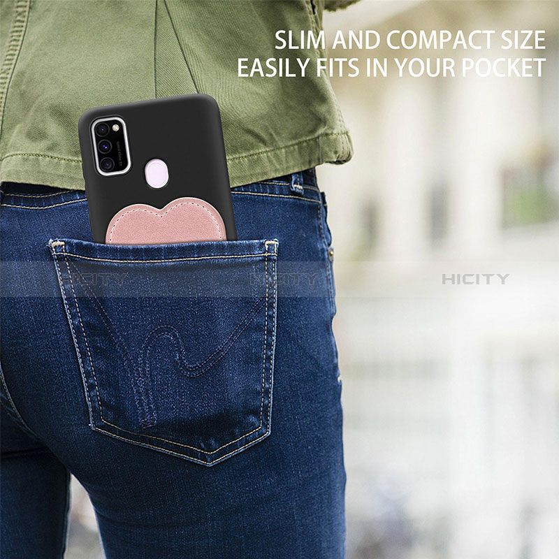 Silikon Hülle Handyhülle Ultra Dünn Schutzhülle Tasche Flexible mit Magnetisch S10D für Samsung Galaxy M21 groß