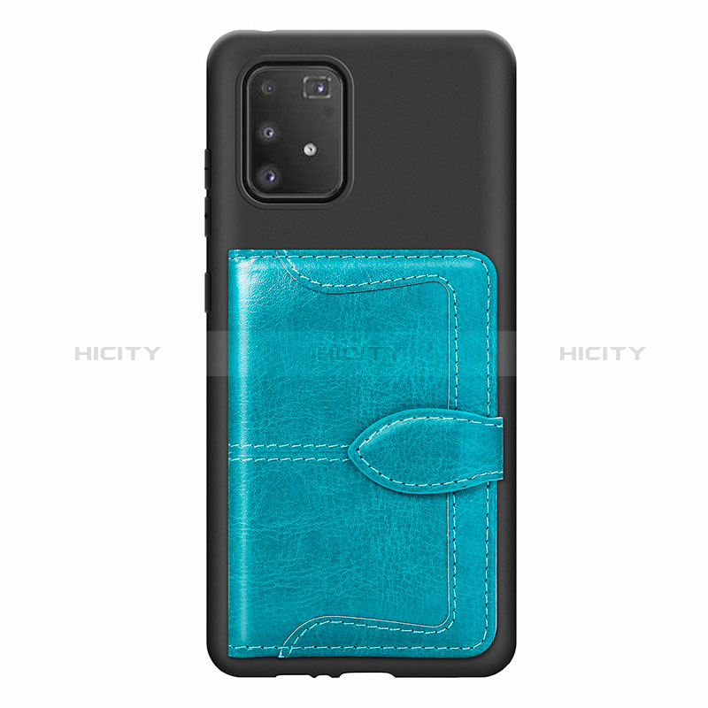 Silikon Hülle Handyhülle Ultra Dünn Schutzhülle Tasche Flexible mit Magnetisch S11D für Samsung Galaxy S10 Lite Cyan