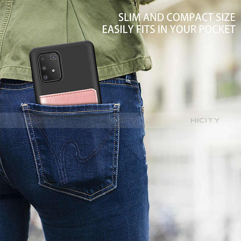 Silikon Hülle Handyhülle Ultra Dünn Schutzhülle Tasche Flexible mit Magnetisch S12D für Samsung Galaxy A91