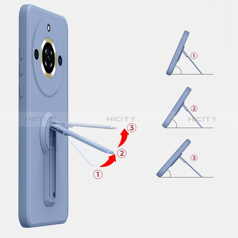 Silikon Hülle Handyhülle Ultra Dünn Schutzhülle Tasche Flexible mit Ständer für Realme 11 Pro+ Plus 5G