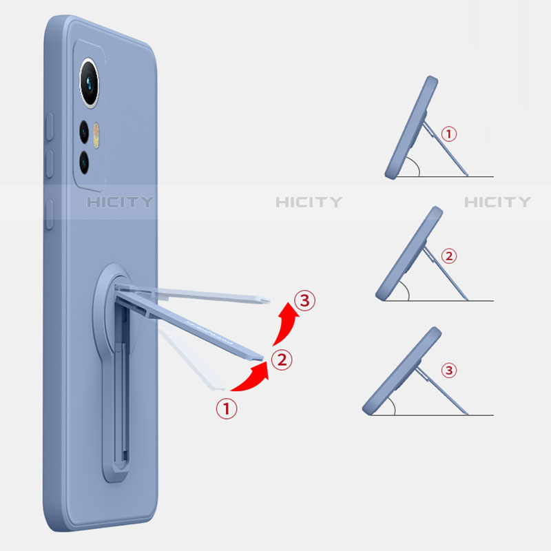 Silikon Hülle Handyhülle Ultra Dünn Schutzhülle Tasche Flexible mit Ständer für Xiaomi Mi 12 5G