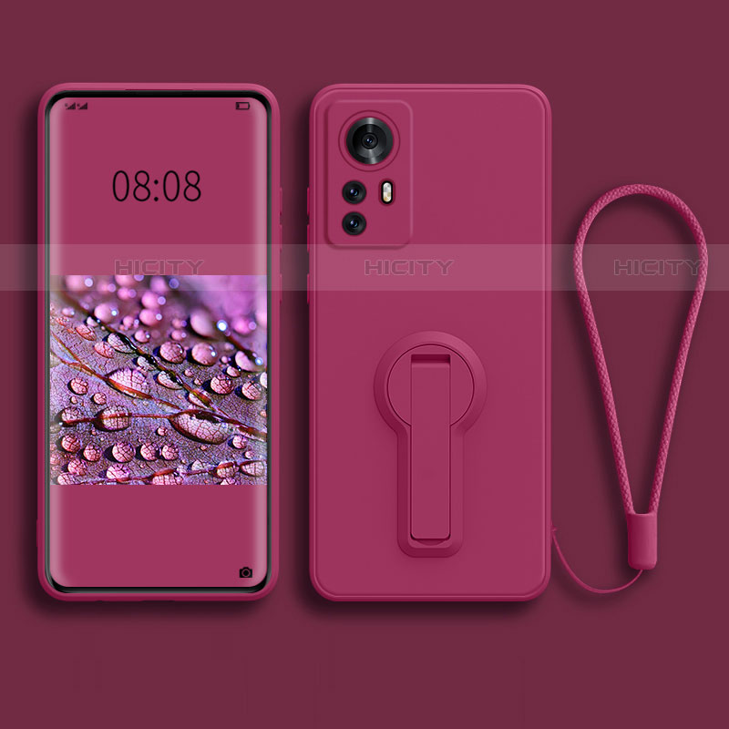 Silikon Hülle Handyhülle Ultra Dünn Schutzhülle Tasche Flexible mit Ständer für Xiaomi Mi 12 5G Pink