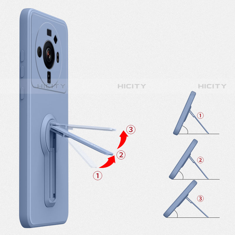 Silikon Hülle Handyhülle Ultra Dünn Schutzhülle Tasche Flexible mit Ständer für Xiaomi Mi 12S Ultra 5G