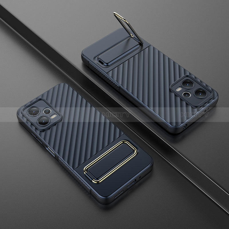 Silikon Hülle Handyhülle Ultra Dünn Schutzhülle Tasche Flexible mit Ständer KC1 für Xiaomi Poco X5 5G Blau Plus