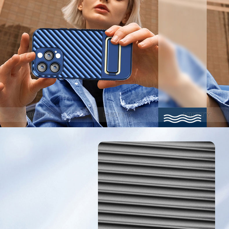 Silikon Hülle Handyhülle Ultra Dünn Schutzhülle Tasche Flexible mit Ständer KC2 für Apple iPhone 13 Pro Max groß