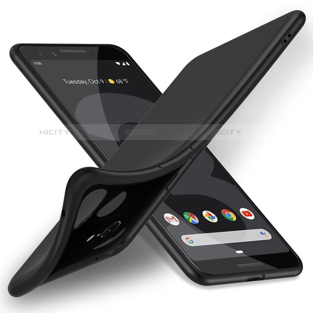 Silikon Hülle Handyhülle Ultra Dünn Schutzhülle Tasche S01 für Google Pixel 3 Schwarz