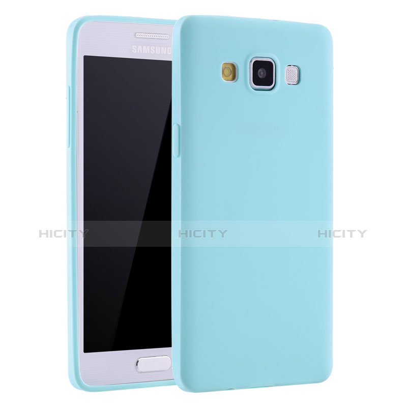 Silikon Hülle Handyhülle Ultra Dünn Schutzhülle Tasche S01 für Samsung Galaxy A7 SM-A700 Hellblau Plus